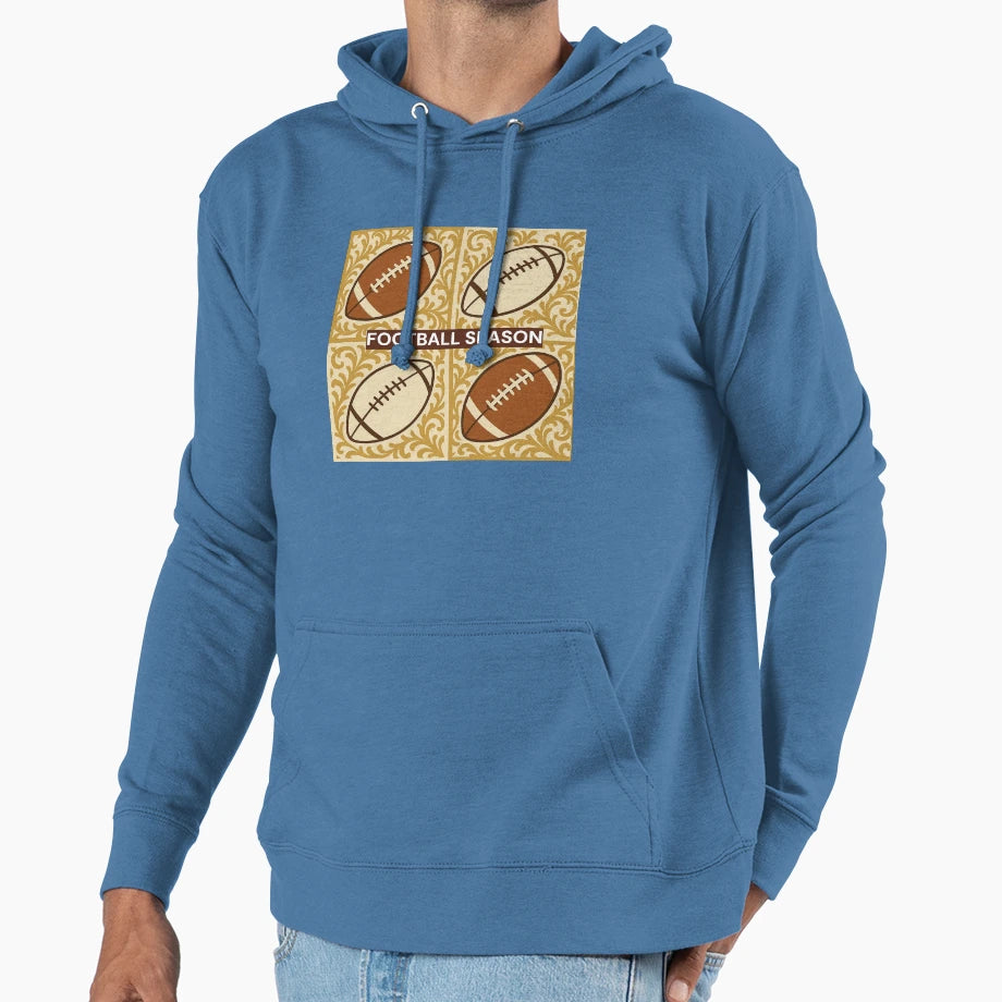 Football Season Baroque Hoodie - Trendy Graphic Men Women - T-Shirt, Sweatshirt, Hoodie