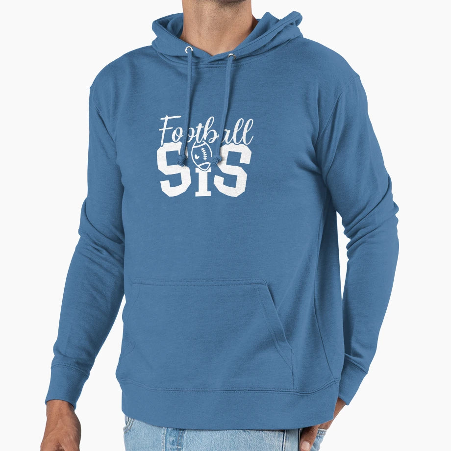 Football Sister Hoodie - Minimalist Print Men Women - T-Shirt, Sweatshirt, Hoodie