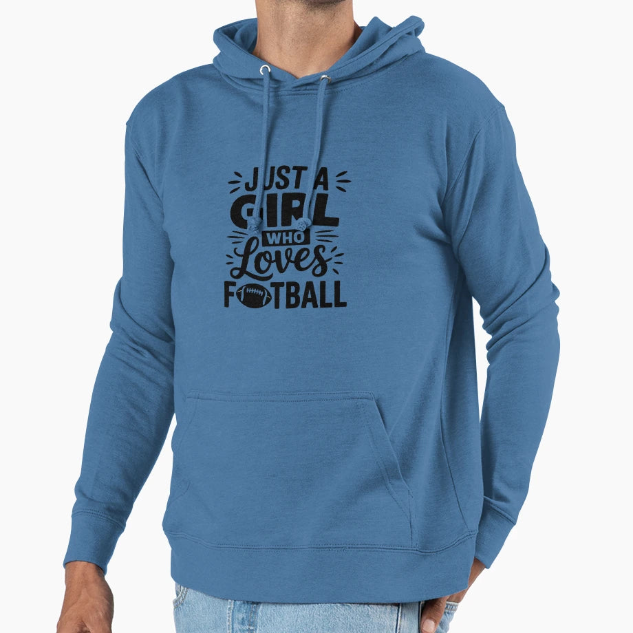 Just Who Loves Football Hoodie - Minimalist Print Men Women - T-Shirt, Sweatshirt, Hoodie