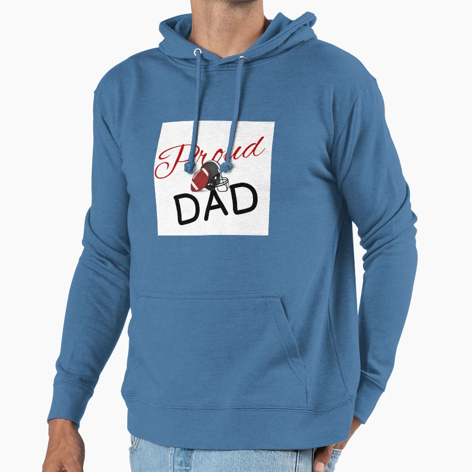 Proud Football Dad Hoodie - Casual Everyday Wear Men Women - T-Shirt, Sweatshirt, Hoodie