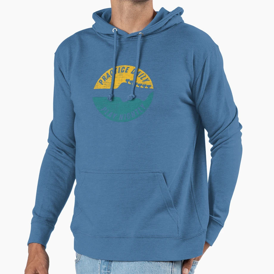 Practice Daily Play Nightly Guitar Hoodie - Unique Graphic for Adults - T-Shirt, Sweatshirt, Hoodie