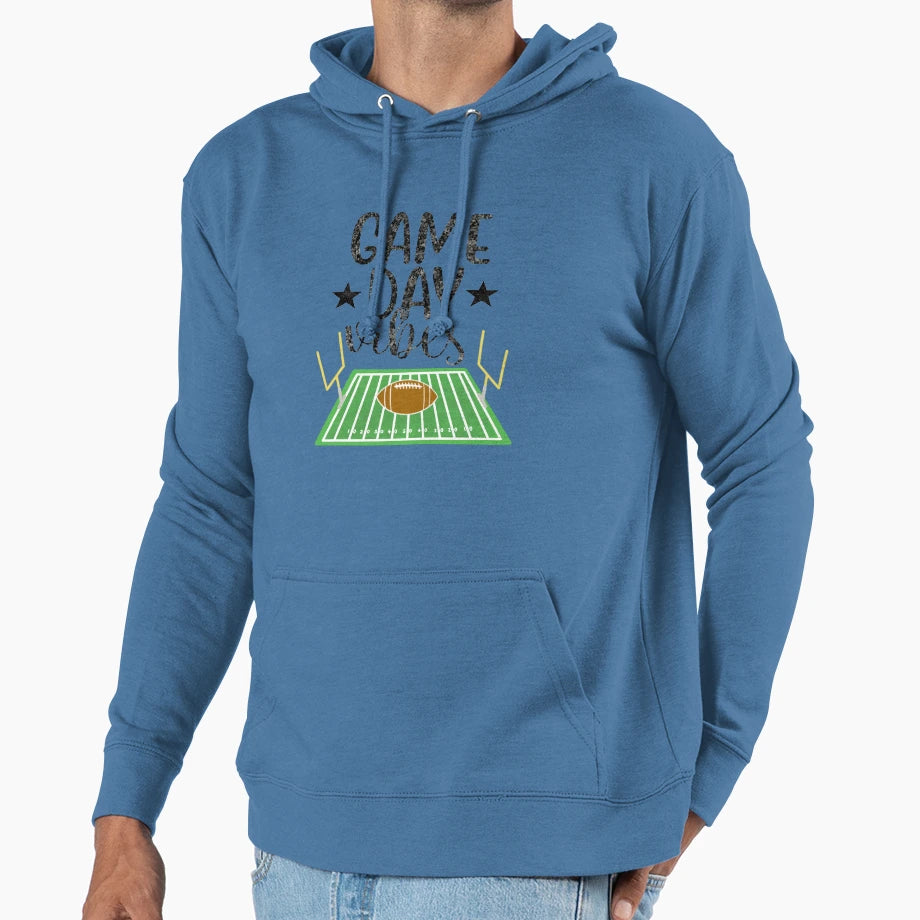 Game Day Football Vibes Hoodie - Custom Art Print Men Women - T-Shirt, Sweatshirt, Hoodie