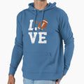 Love Football Hoodie - Fun Novelty Design Men Women - T-Shirt, Sweatshirt, Hoodie