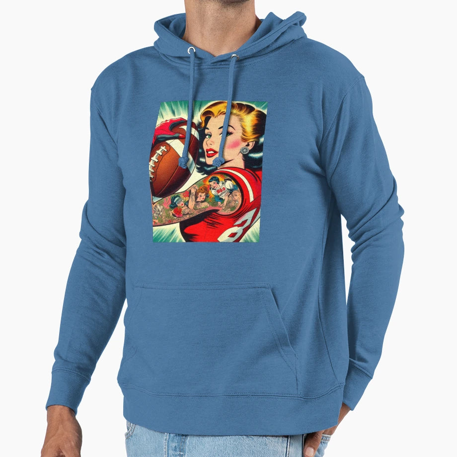 Football Tattoo Hoodie - Casual Everyday Wear Unisex - T-Shirt, Sweatshirt, Hoodie