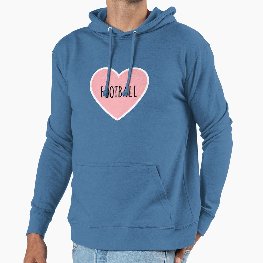 I Heart Football Hoodie - Custom Art Print for Adults - T-Shirt, Sweatshirt, Hoodie