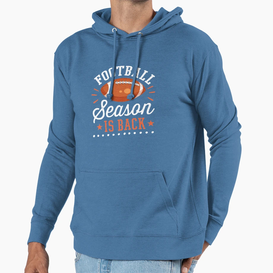 Football Season Is Back Hoodie - Trendy Graphic Unisex - T-Shirt, Sweatshirt, Hoodie