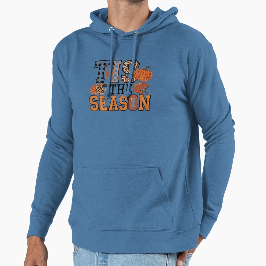 Tis Season Football Pumpkin Fall Hoodie - Custom Art Print for Adults - T-Shirt, Sweatshirt, Hoodie