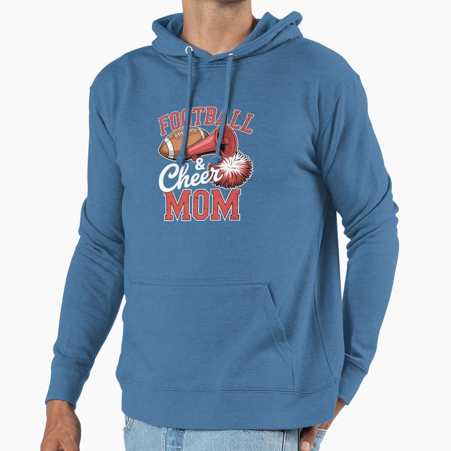 Football Cheer Mom Cheerleader Hoodie - Aesthetic Graphic for Adults - T-Shirt, Sweatshirt, Hoodie
