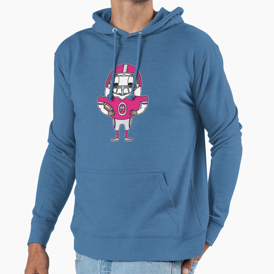 American Football Player Egg Hoodie - Minimalist Print for Adults - T-Shirt, Sweatshirt, Hoodie