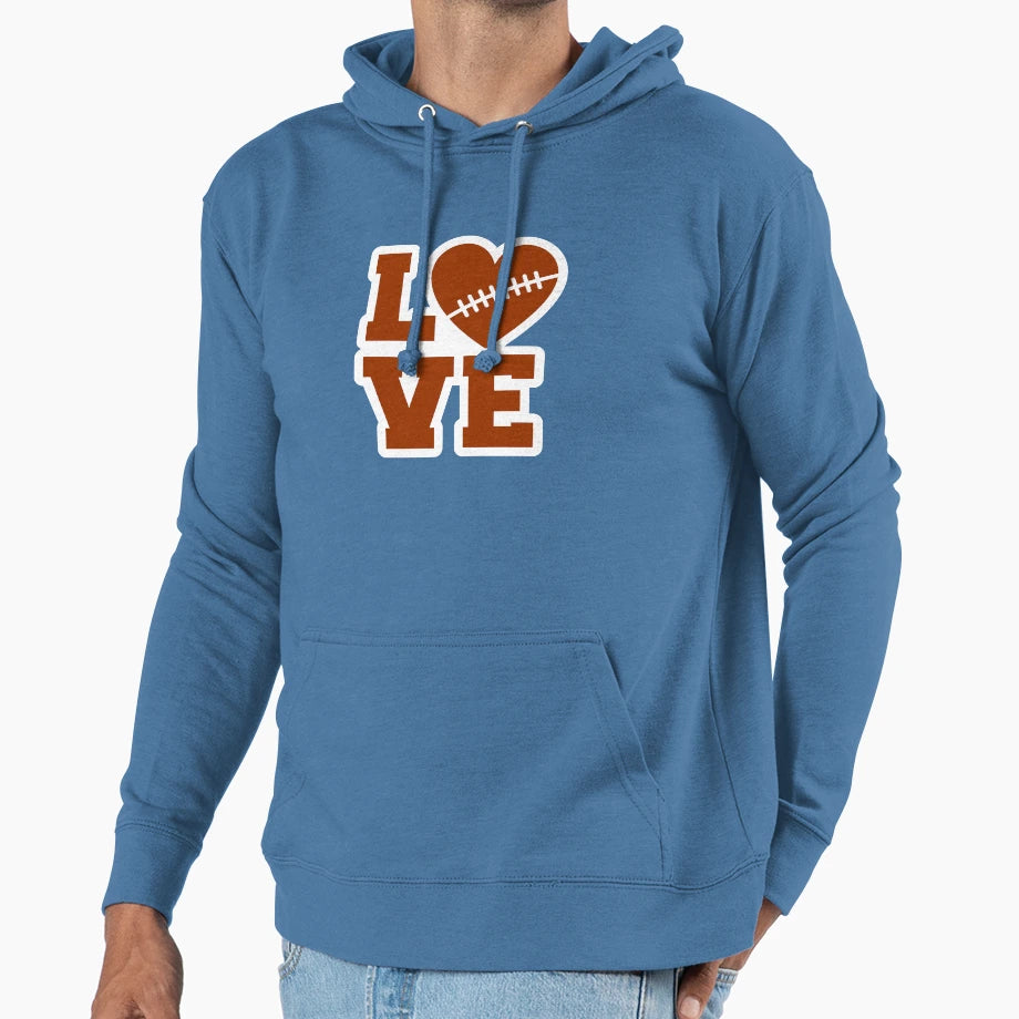 Football Love Hoodie - Custom Art Print for Adults - T-Shirt, Sweatshirt, Hoodie