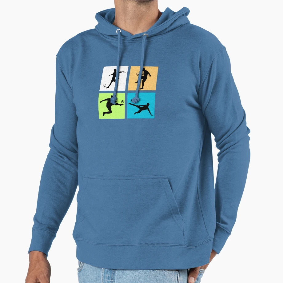 Football Players Soccer Action Hoodie - Casual Everyday Wear for Adults - T-Shirt, Sweatshirt, Hoodie