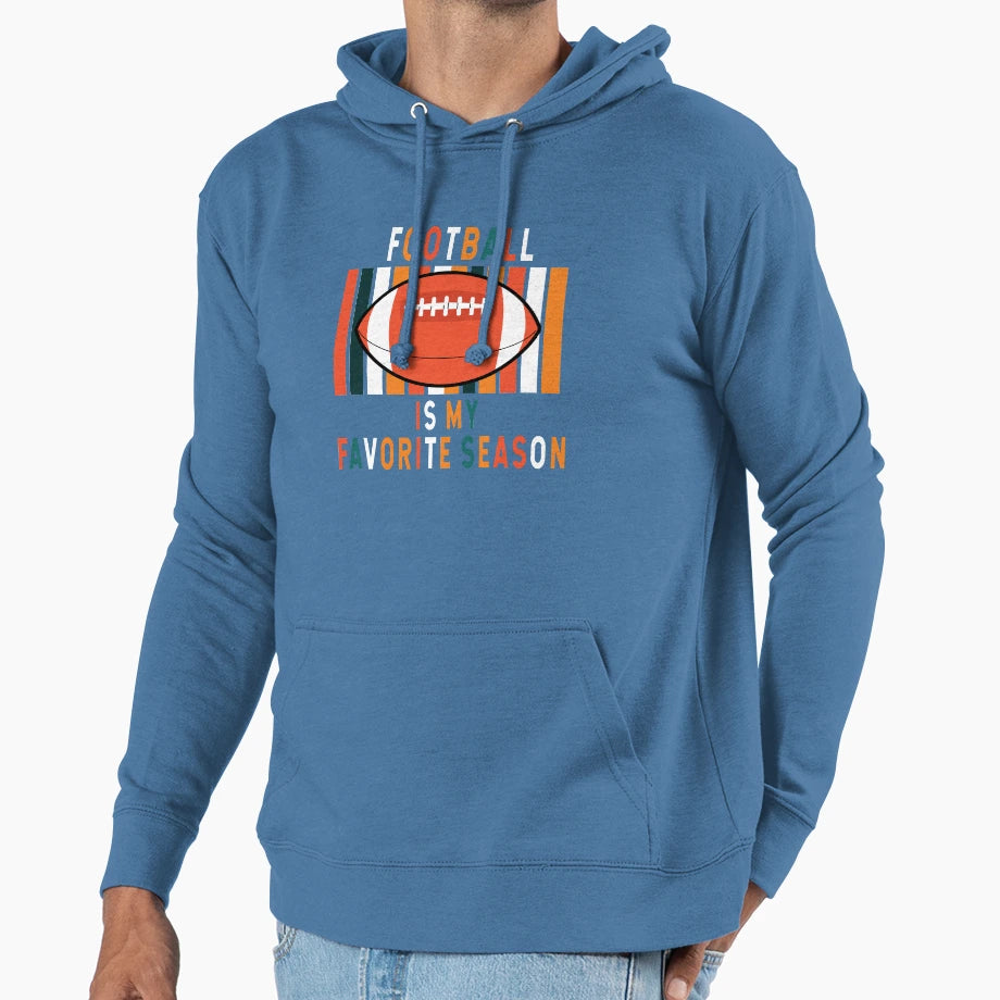 Football Is My Favorite Season Hoodie - Trendy Graphic for Adults - T-Shirt, Sweatshirt, Hoodie