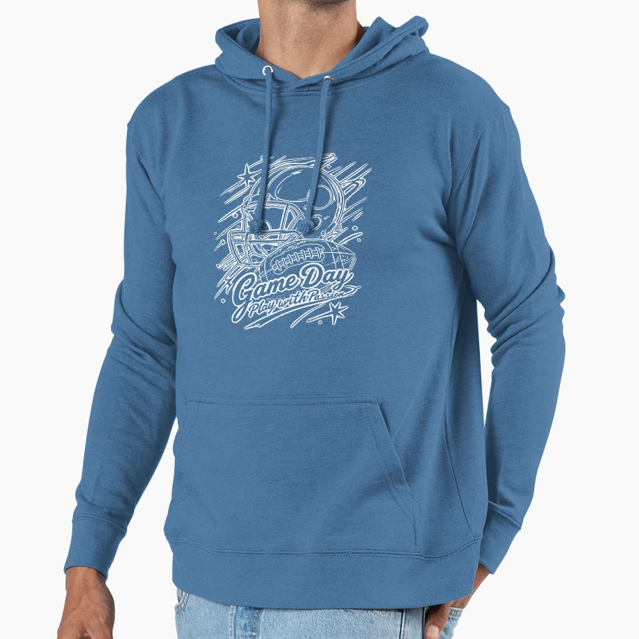 Gridiron Legacy Heart Game Hoodie - Casual Everyday Wear for Adults - T-Shirt, Sweatshirt, Hoodie