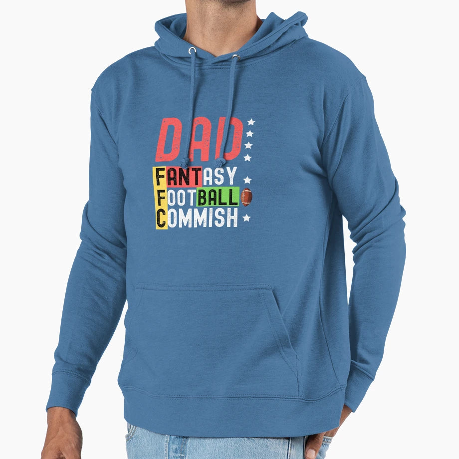 Husband Dad Fantasy Football Commish Hoodie - Fun Novelty Design Men Women - T-Shirt, Sweatshirt, Hoodie