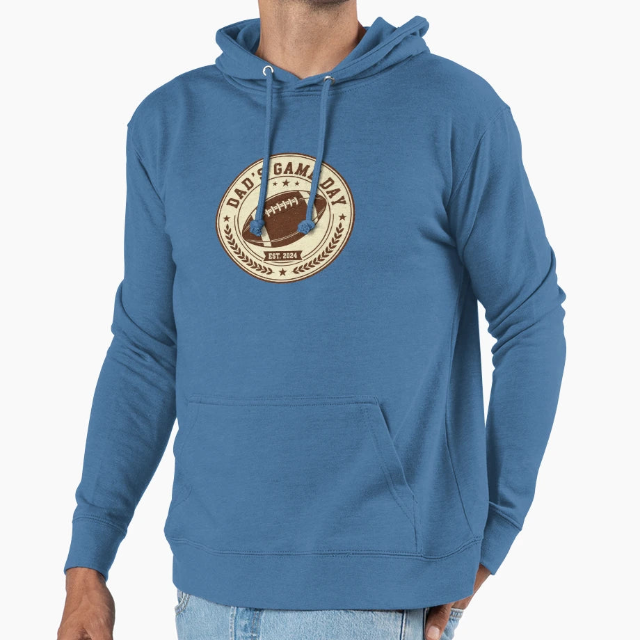 Dads Game Day Football Badge Hoodie - Custom Art Print Men Women - T-Shirt, Sweatshirt, Hoodie