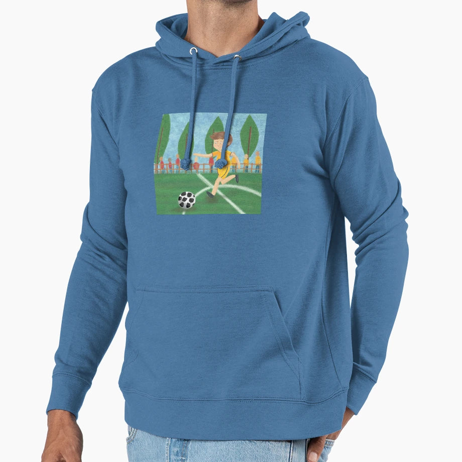 Footballer Hoodie - Fun Novelty Design for Adults - T-Shirt, Sweatshirt, Hoodie