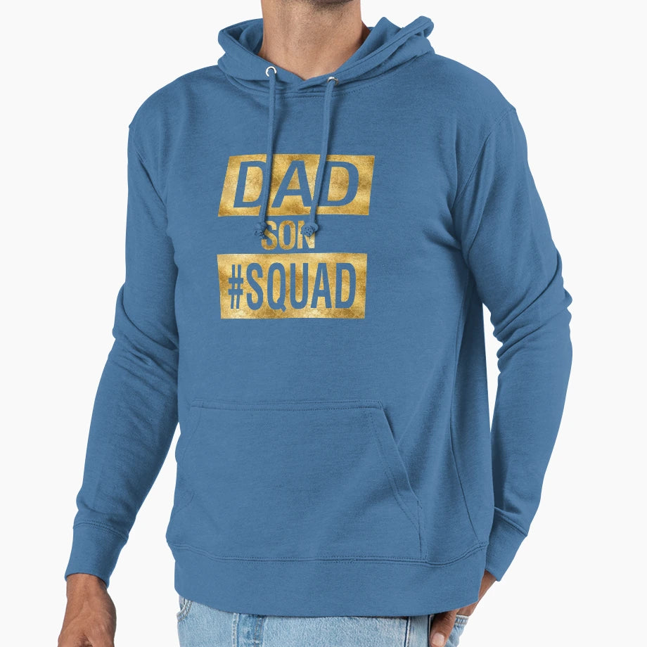 Dad Son Squad Funny Family Matching Hoodie - Trendy Graphic Unisex - T-Shirt, Sweatshirt, Hoodie