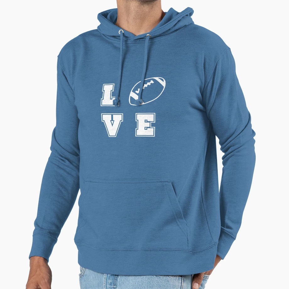 Love Football Hoodie - Casual Everyday Wear for Adults - T-Shirt, Sweatshirt, Hoodie