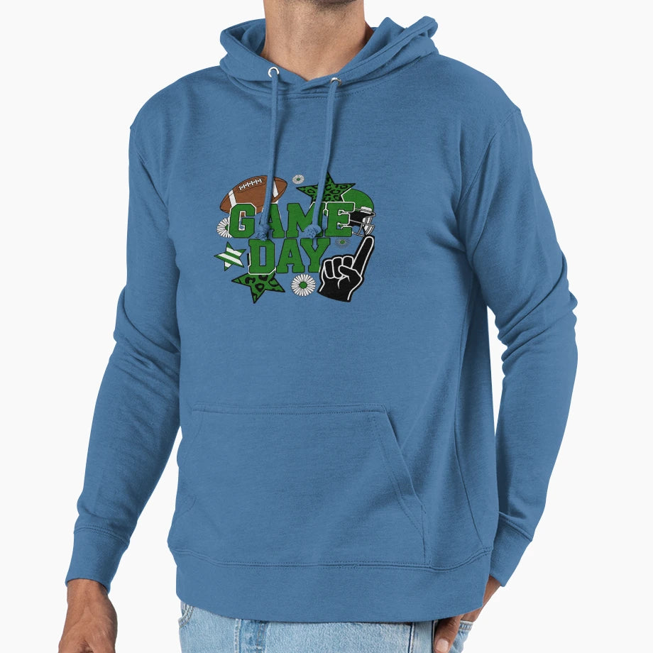 Game Day Football Checkered Team Hoodie - Casual Everyday Wear Unisex - T-Shirt, Sweatshirt, Hoodie