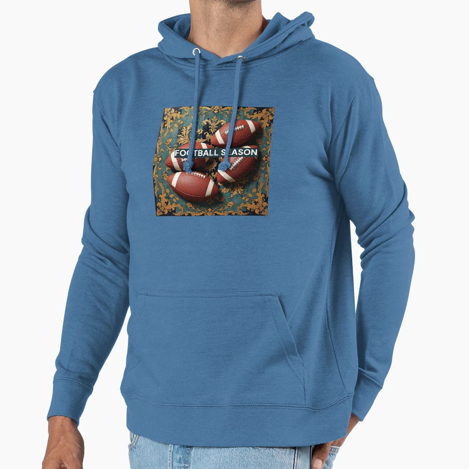 Football Season Baroque Hoodie - Unique Graphic Unisex - T-Shirt, Sweatshirt, Hoodie