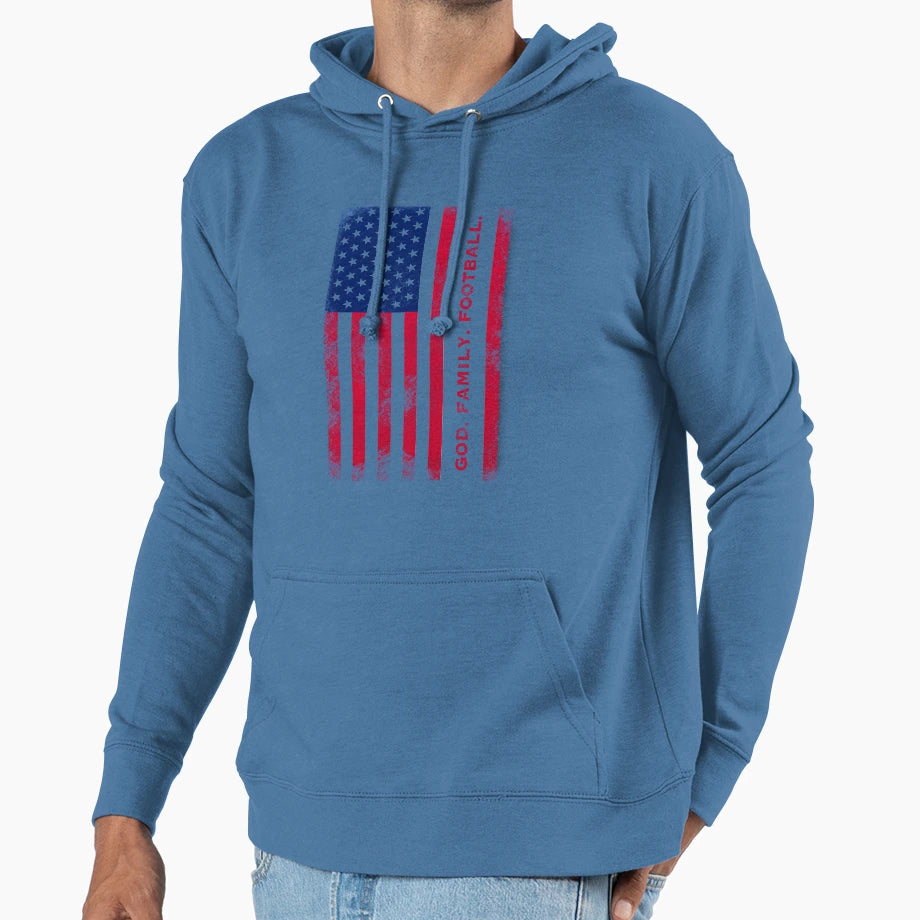 God Family Football Pro Us Flag Dad Hoodie - Aesthetic Graphic Men Women - T-Shirt, Sweatshirt, Hoodie