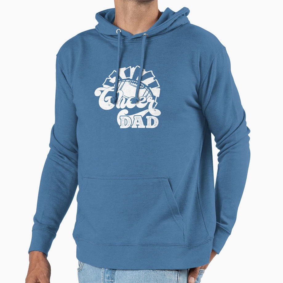 Funny Cheer Football Cheerleading Dad Day Hoodie - Novelty Apparel Unisex - T-Shirt, Sweatshirt, Hoodie