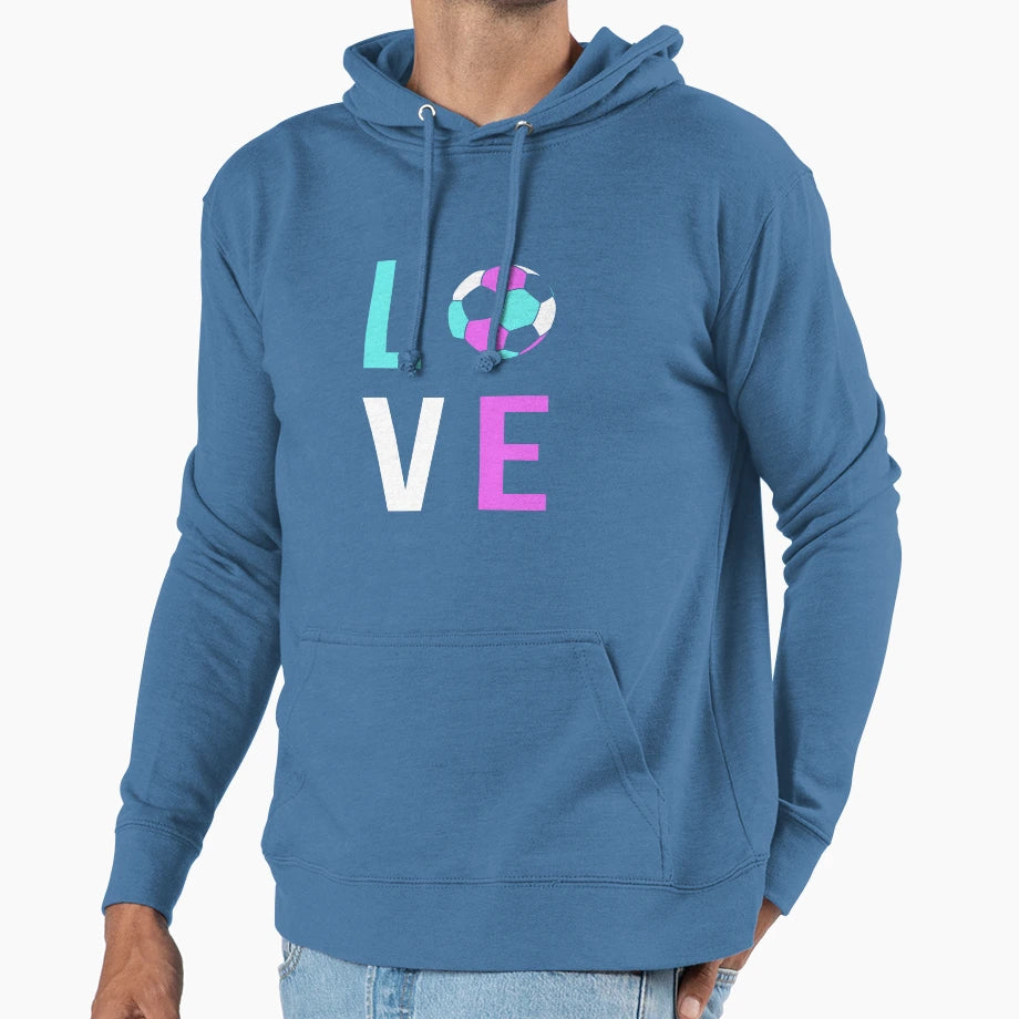 Love Soccer Gift Soccer Mom Teen Soccer Hoodie - Trendy Graphic for Adults - T-Shirt, Sweatshirt, Hoodie