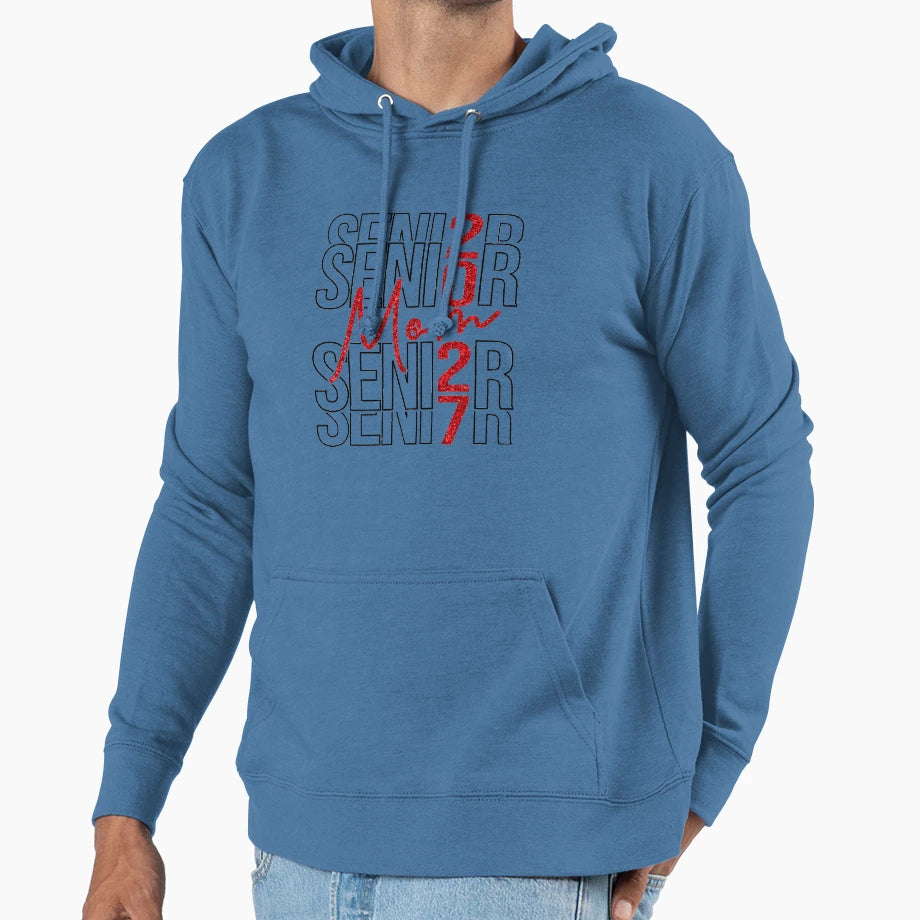 Senior Mom Senior 2027 Hoodie - Aesthetic Graphic Unisex - T-Shirt, Sweatshirt, Hoodie