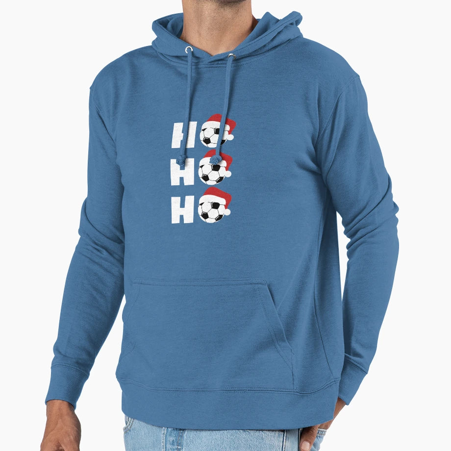 Gift Soccer Player Coach Ho Ho Ho Hoodie - Casual Everyday Wear Unisex - T-Shirt, Sweatshirt, Hoodie