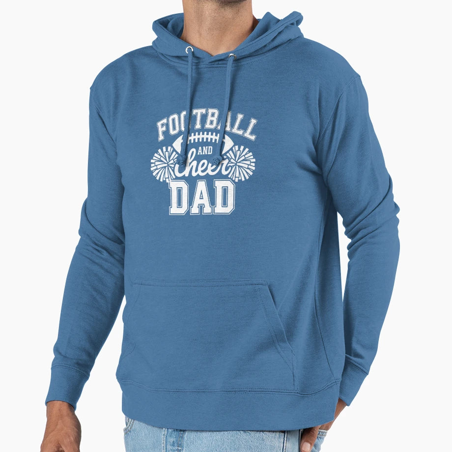 Football And Cheer Dad Cheerleader And Hoodie - Unique Graphic Men Women - T-Shirt, Sweatshirt, Hoodie