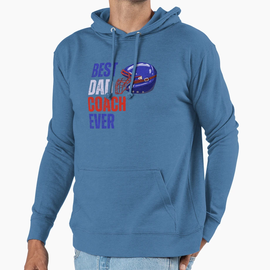 Best Dad Coach Ever American Football Hoodie - Custom Art Print Unisex - T-Shirt, Sweatshirt, Hoodie