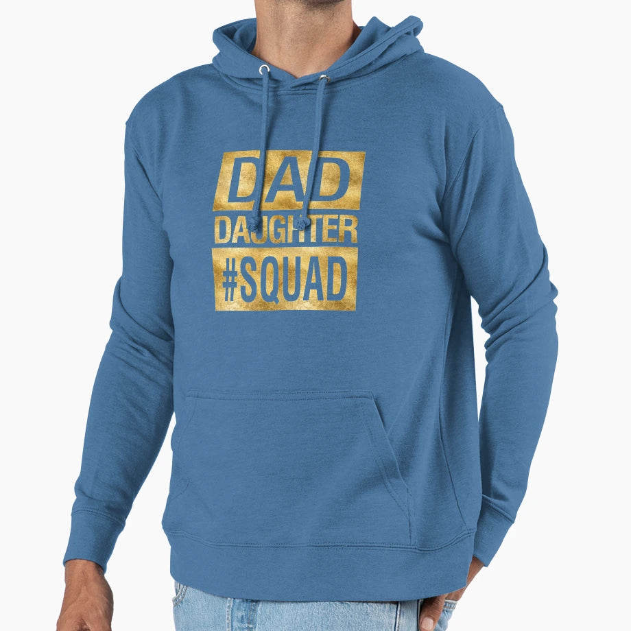 Dad Daughter Squad Funny Family Matching Hoodie - Graphic Print for Adults - T-Shirt, Sweatshirt, Hoodie