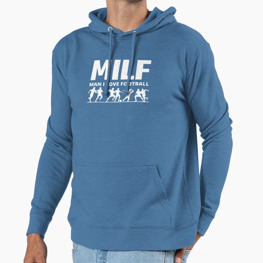 Milf I Love Football Funny Milf Hoodie - Trendy Graphic for Adults - T-Shirt, Sweatshirt, Hoodie