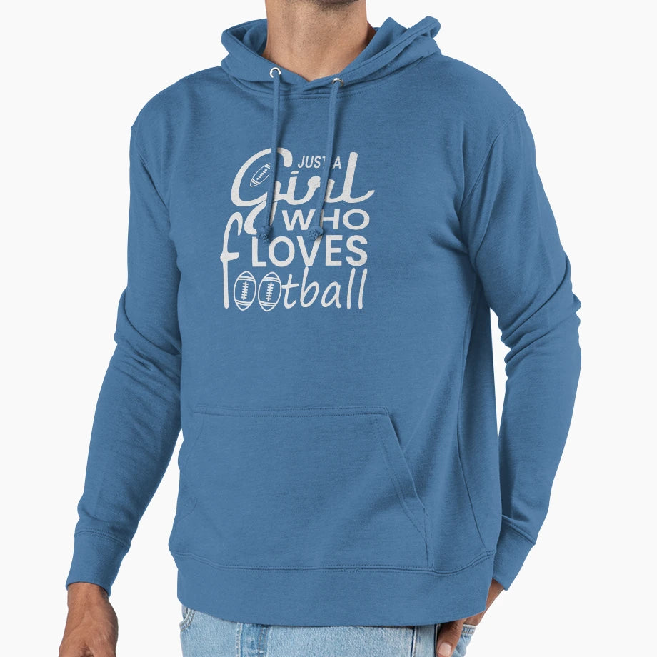 Just Who Loves Football Hoodie - Casual Everyday Wear for Adults - T-Shirt, Sweatshirt, Hoodie