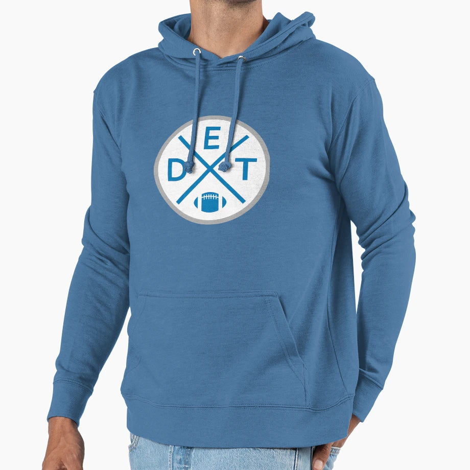 Detroit Football Emblem Det Pride Hoodie - Trendy Graphic Unisex - T-Shirt, Sweatshirt, Hoodie