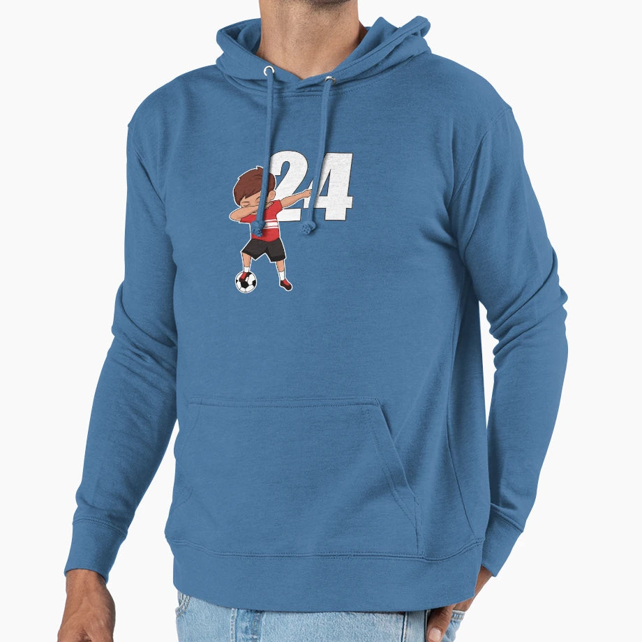 Awesome Soccer Player Number 24 Soccer Hoodie - Trendy Graphic for Adults - T-Shirt, Sweatshirt, Hoodie
