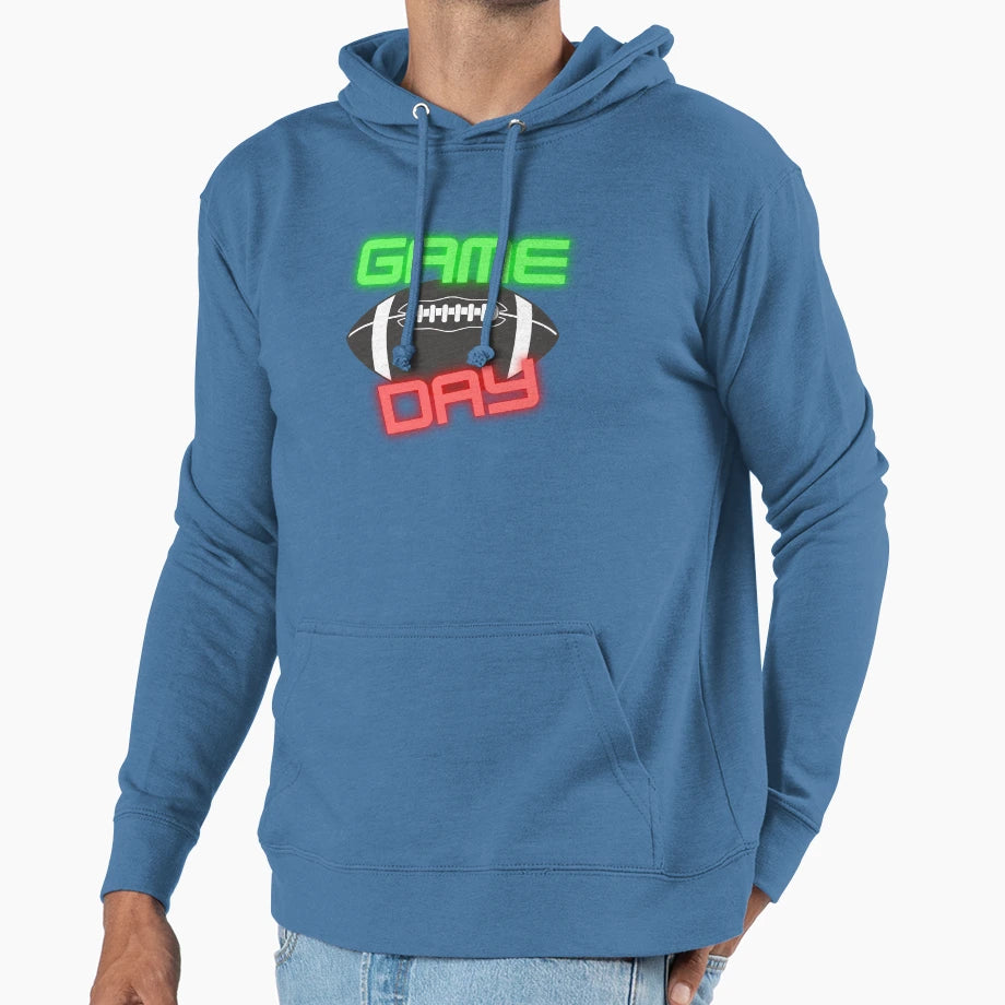 Game Day Neon Football Hoodie - Trendy Graphic Unisex - T-Shirt, Sweatshirt, Hoodie