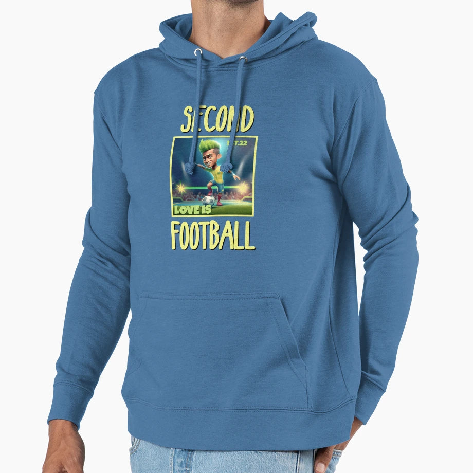 Second Love Is Footbal Hoodie - Fun Novelty Design for Adults - T-Shirt, Sweatshirt, Hoodie