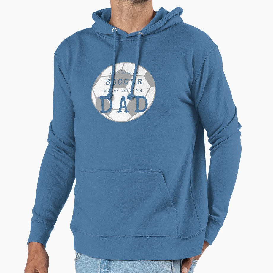 Dads Favorite Soccer Player Hoodie - Minimalist Print Men Women - T-Shirt, Sweatshirt, Hoodie