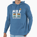 Milf I Love Football Funny Milf Hoodie - Custom Art Print for Adults - T-Shirt, Sweatshirt, Hoodie