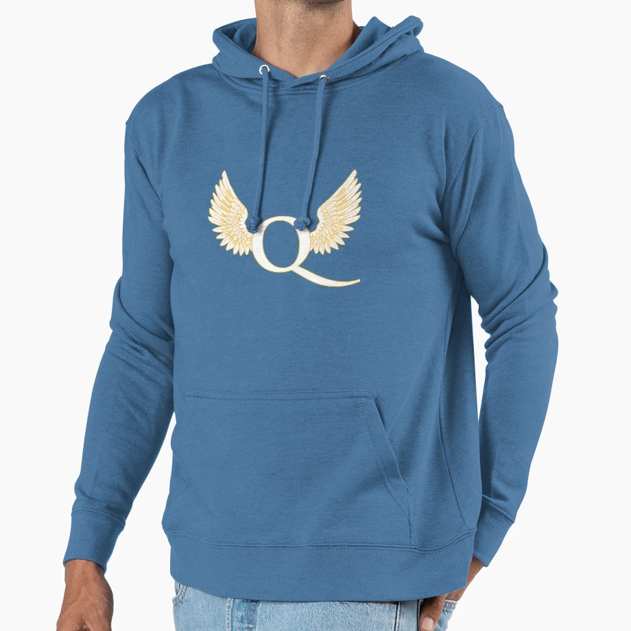 Q Angel Hoodie - Minimalist Print for Adults - T-Shirt, Sweatshirt, Hoodie