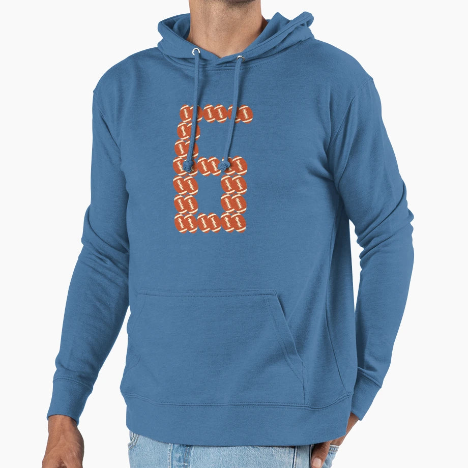 Player Number 6 Six American Football Game Hoodie - Streetwear Style Unisex - T-Shirt, Sweatshirt, Hoodie
