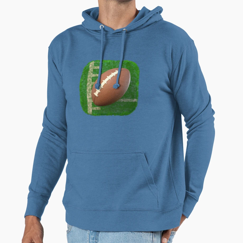 3D Football And Rugby Ball Square Hoodie - Casual Everyday Wear Unisex - T-Shirt, Sweatshirt, Hoodie