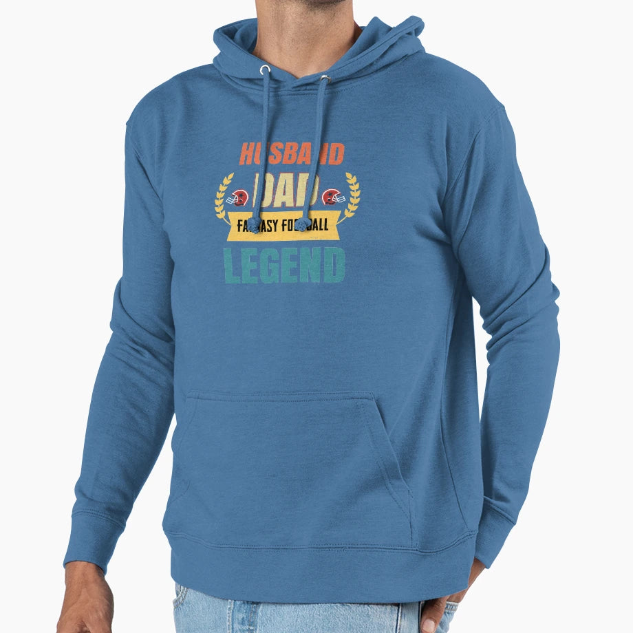 Husband Dad Fantasy Football Legend Hoodie - Minimalist Print for Adults - T-Shirt, Sweatshirt, Hoodie