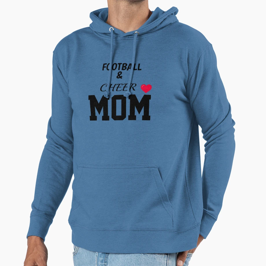 Football Cheer Mom Hoodie - Minimalist Print Men Women - T-Shirt, Sweatshirt, Hoodie