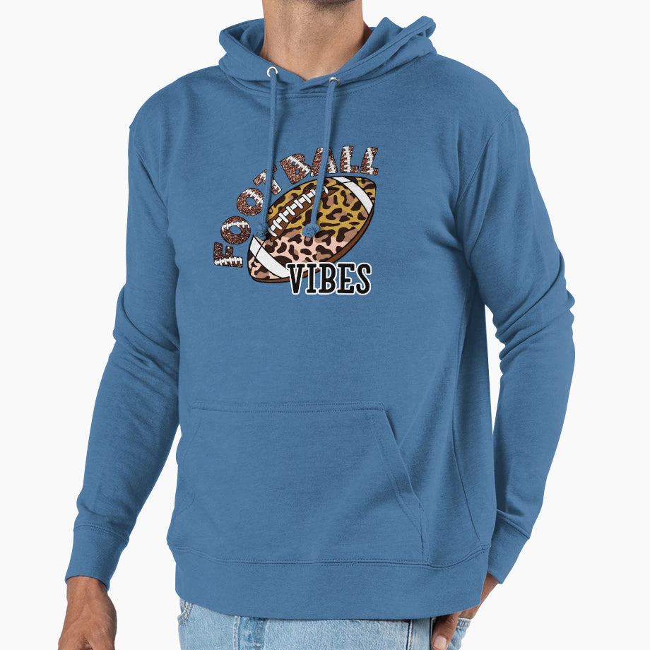 Leopard Football Vibes Hoodie - Graphic Print for Adults - T-Shirt, Sweatshirt, Hoodie