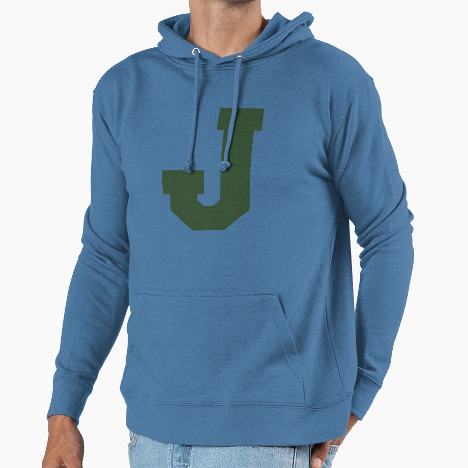 Alphabet Green J Sports Letter J Hoodie - Custom Art Print Men Women - T-Shirt, Sweatshirt, Hoodie