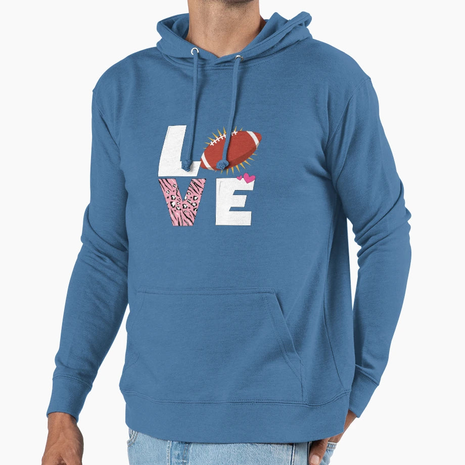 Love Rugby Football Rugby Rugby Hoodie - Fun Novelty Design for Adults - T-Shirt, Sweatshirt, Hoodie