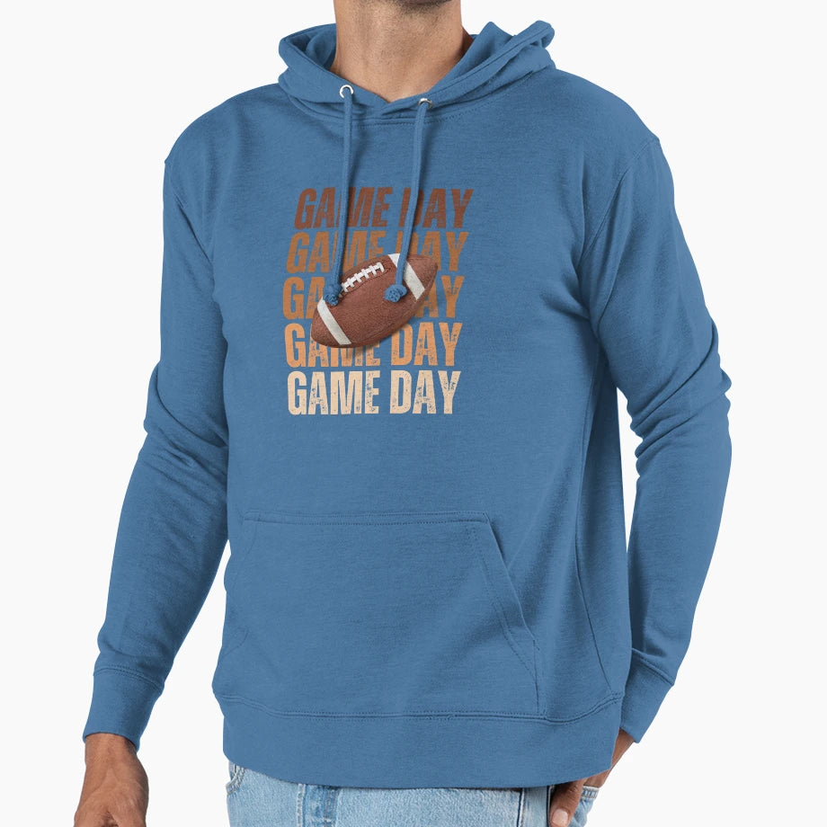 Game Day Football Hoodie - Casual Everyday Wear Men Women - T-Shirt, Sweatshirt, Hoodie