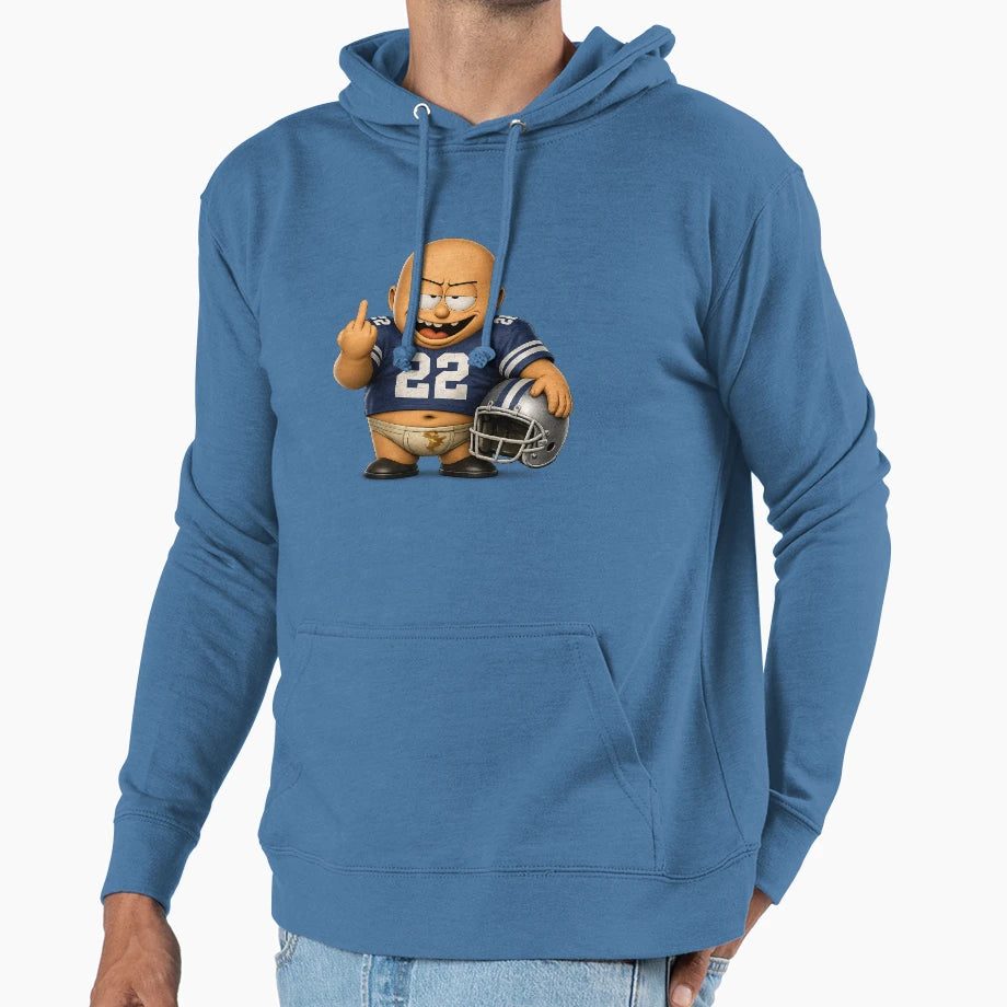 Funny American Football Player Cartoon Hoodie - Custom Art Print Unisex - T-Shirt, Sweatshirt, Hoodie